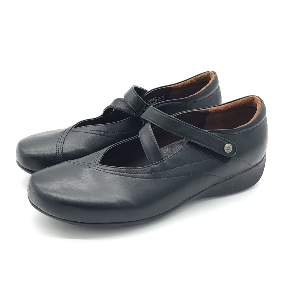 Wolky Womens Passion Mary Jane Shoe Size 11 EU 42 Smooth Black Leather Comfort